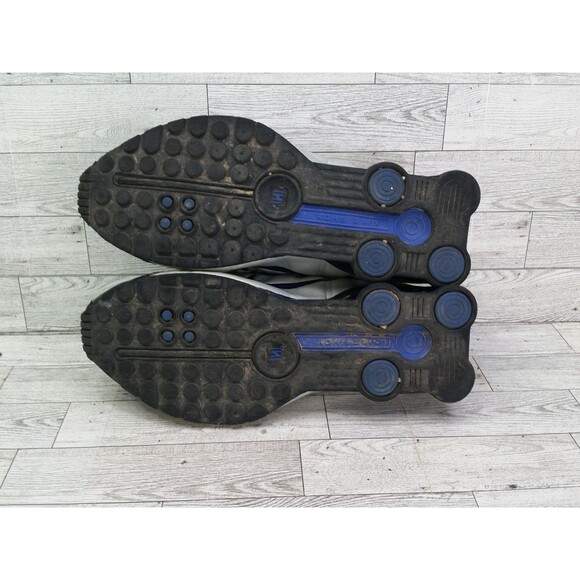 Men's Nike Shox R4 Retro Sneakers Silver Blue Black Shoes BV1111-100 Sz 10 2018 - Picture 11 of 13